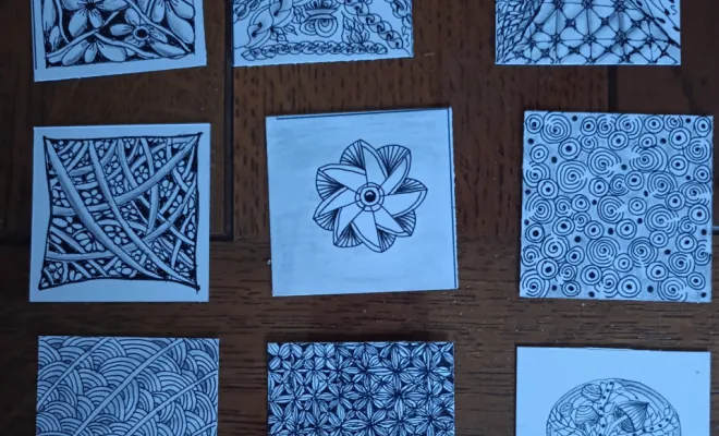 multiples tuiles zentangle 5/5 cm